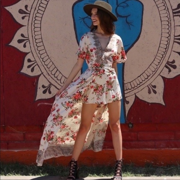 Floral Maxi Romper/Jumpsuit - Picture 3 of 5